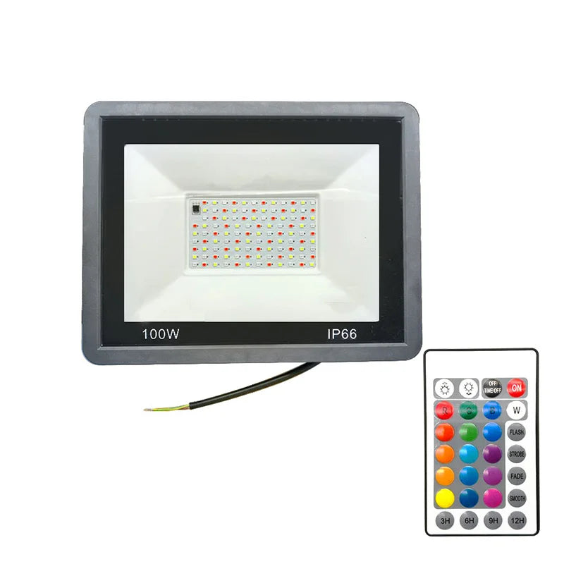 RGB LED Floodlight Outdoor Lighting 220V 30W 50W 100W IP66 Waterproof Outdoor RGB Spotlight Lamps Landscape Lighting