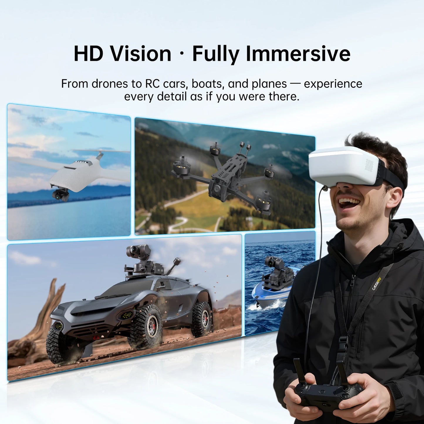 CADDX FPV Goggles L Walksnail Avatar HD 1920x1080 4.5 Inch LCD 4km Distance Head Tracking For GM Gimbal RC Cars Drones