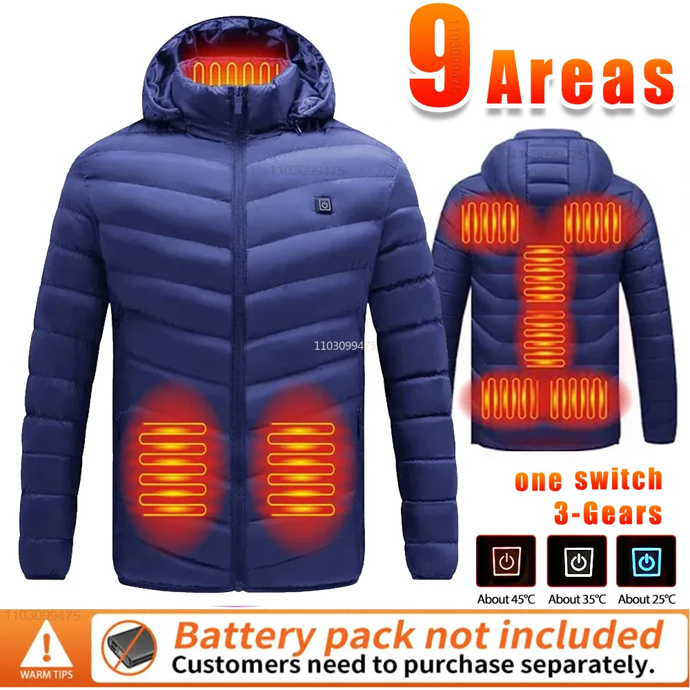 New Winter Heated Jackets Men Women Camping Ski Thermal Clothing Self Heating Vest Coat Heated Hunting Jackets 2/9/21/25 Zones
