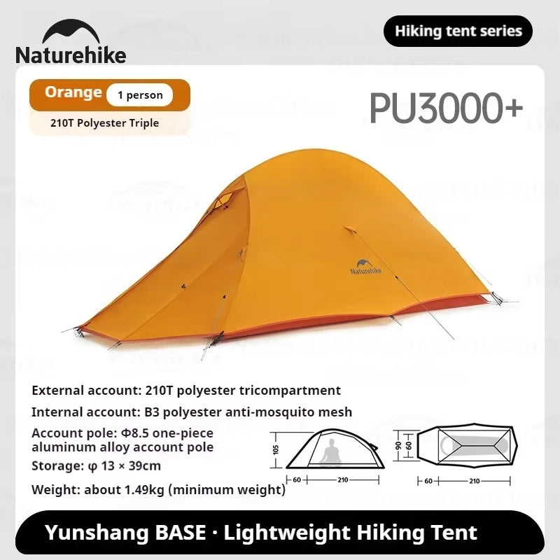Naturehike Cloud Up Base Tent 1 2 3 Person Waterproof Double Layer Outdoor Hiking Camping Backpacking Cycling Tent 210T Nylon