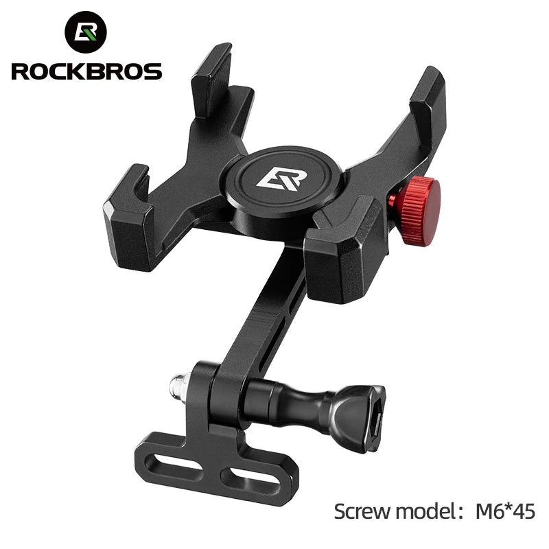 ROCKBROS Bicycle Phone Holder 4.7-7.09 inch High Strength Aluminum Alloy Mobile Phone Mount Cell Phone Stand Bike Accessories