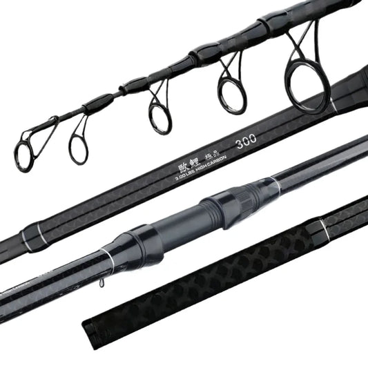 3.0M-4.2M Carp Telescopic Fishing Rod,30-200g Lure Rod,40T Carbon Surf Spinning Rod,Saltwater Freshwater Distance Throwing Rod