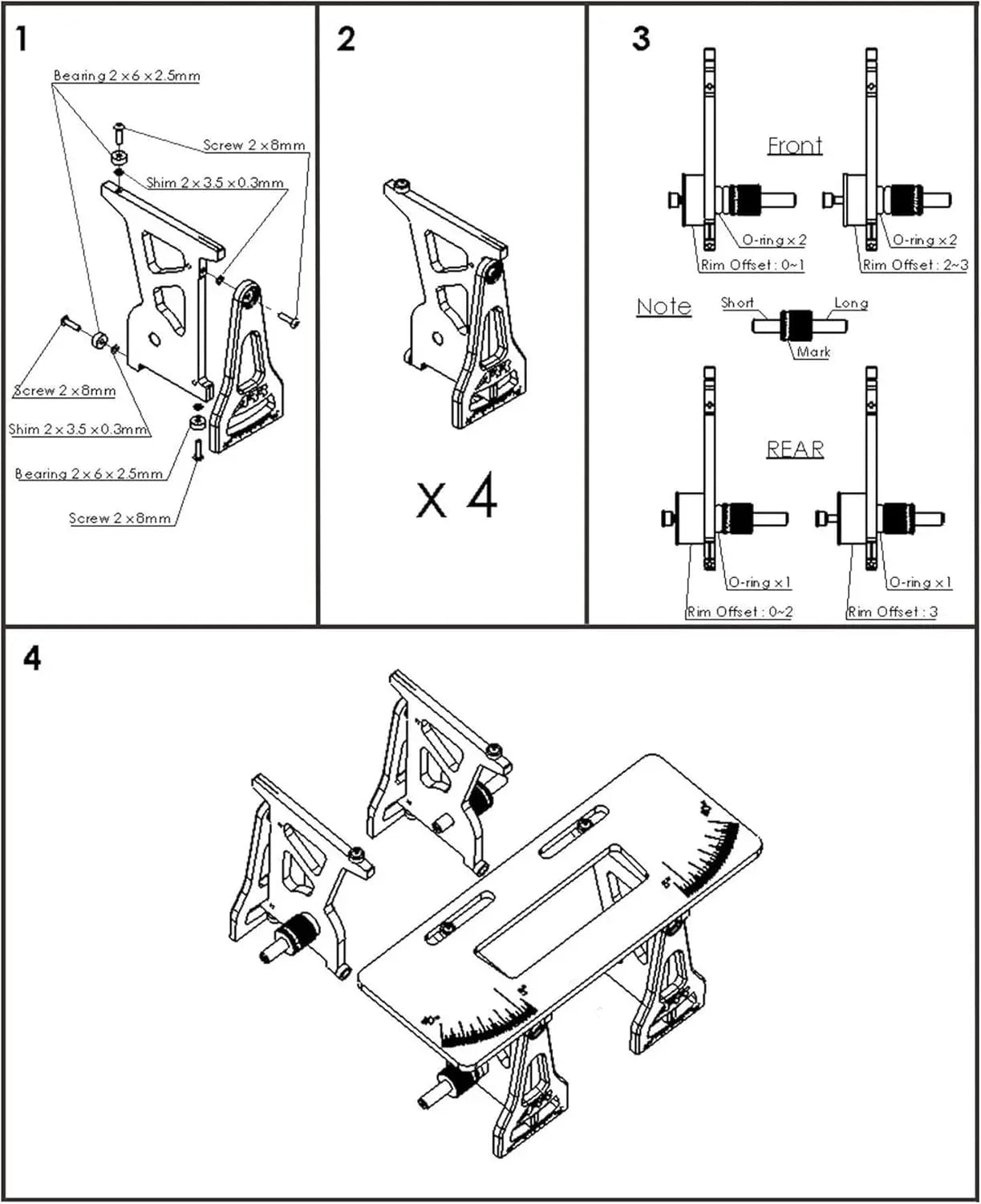 1/24 1/28 RC Car Setup System - Precision Ride Height, Camber & Toe Adjustment Tools, Adjustable Suspension Setup Station