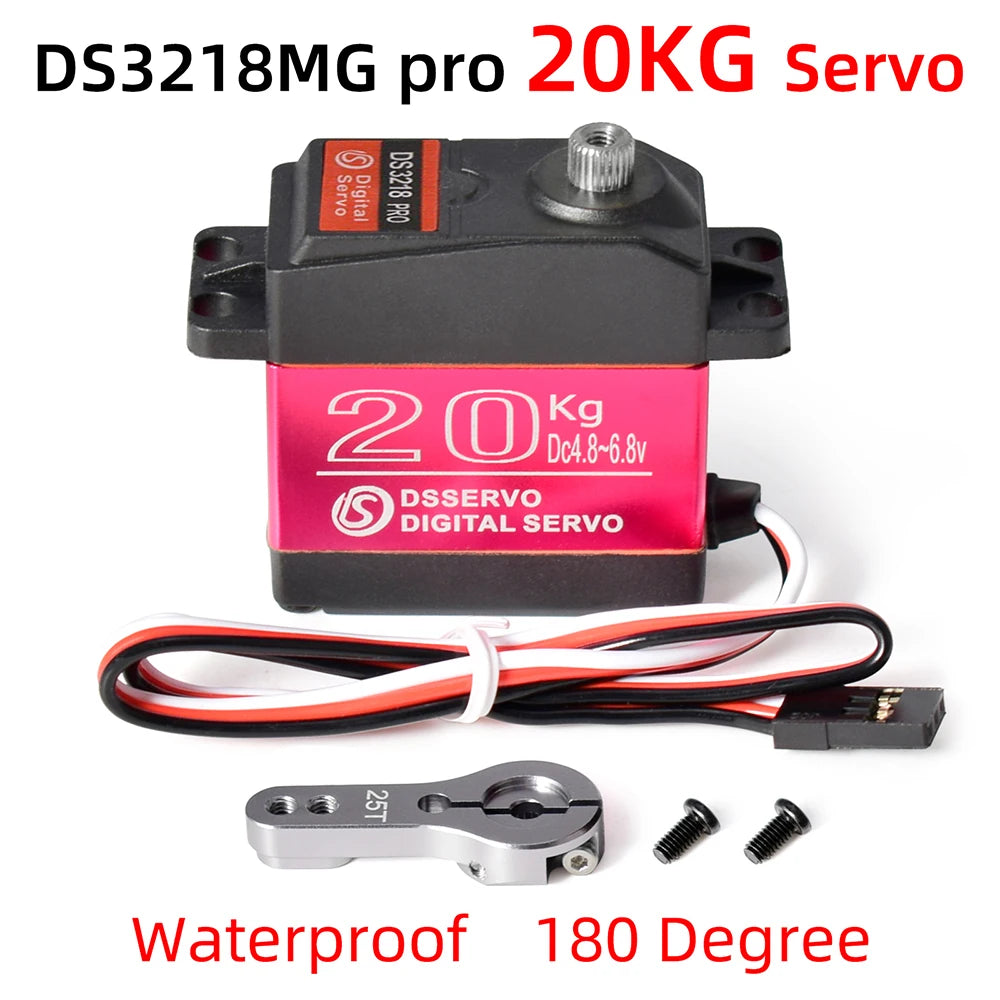 Dsservo Waterproof Servo DS3218 20KG DS3225 25KG DS3235 35KG 180/270 Degree Metal Gear Digital Servo for 1/8 1/10 1/12 RC Cars