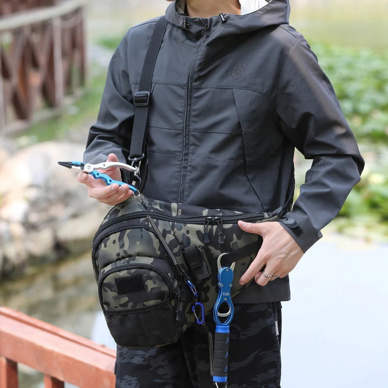 Multifunctional Fishing Lure Bag Waterproof Shoulder Crossbody Fishing Gear Utility Storage Case Men's Fishing Rod Bags XA164WD