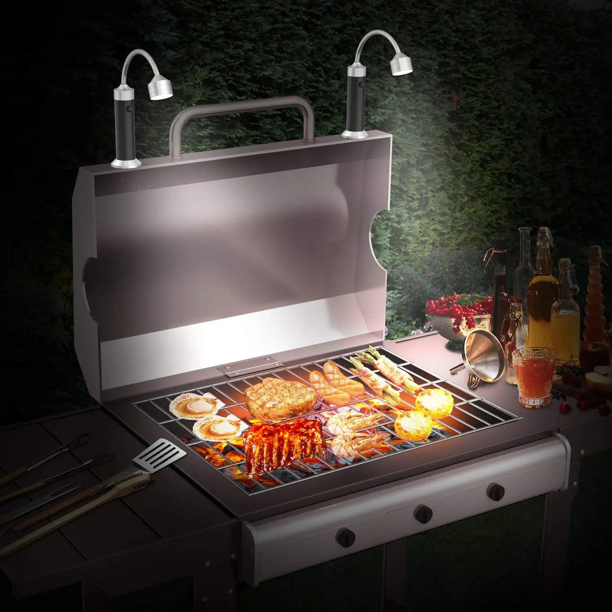 Grill Light Grilling Accessories, Father's Day Gifts for Men Dad Boyfriend Husband, Outdoor BBQ Magnetic LED Lights 2 Pack