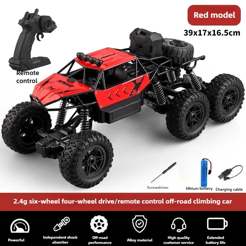 Kawaii Toy Car Gift-Upgrade Alloy 6WD Climbing Off-road Rc Cars,Remote Control Car Model,Fart Spray 8K HD Camera,Toys For Boys