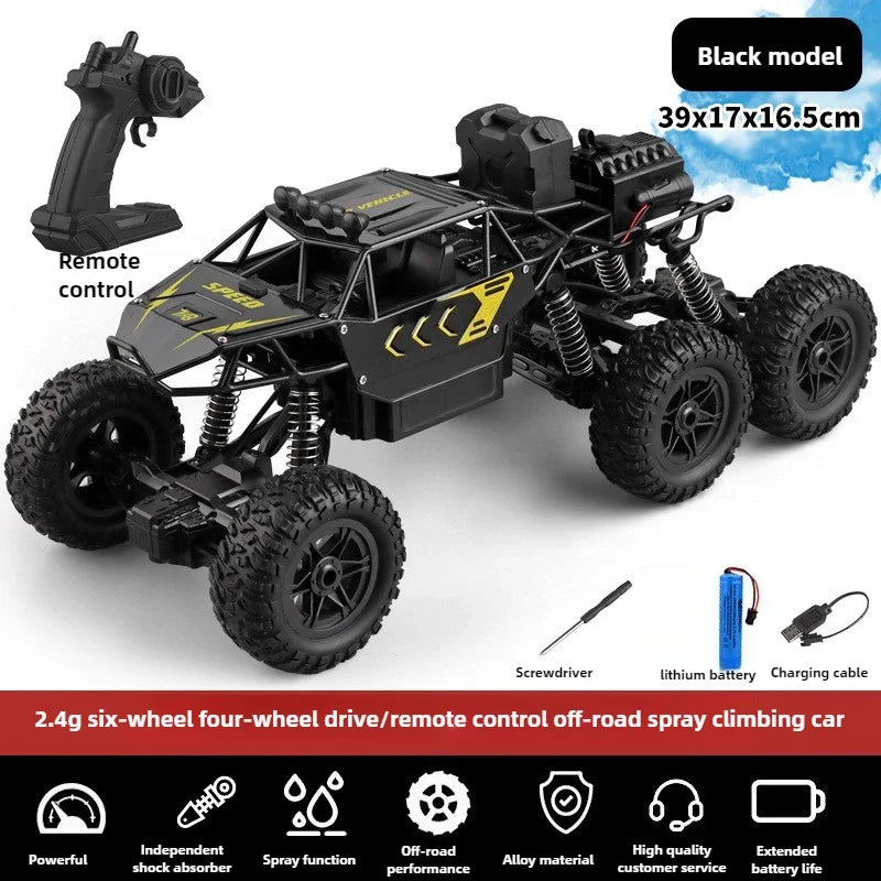 Kawaii Toy Car Gift-Upgrade Alloy 6WD Climbing Off-road Rc Cars,Remote Control Car Model,Fart Spray 8K HD Camera,Toys For Boys