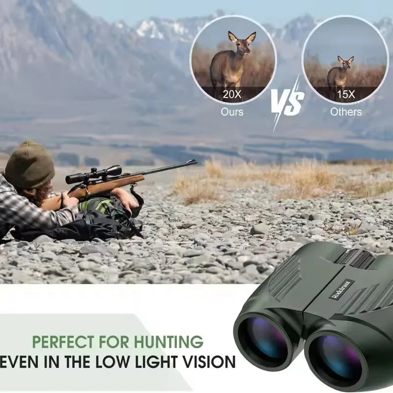 20X25 Binoculars Professional HD Pocket Waterproof Camping Observation Telescope Portable Optical Telescope for Outdoor Hunting