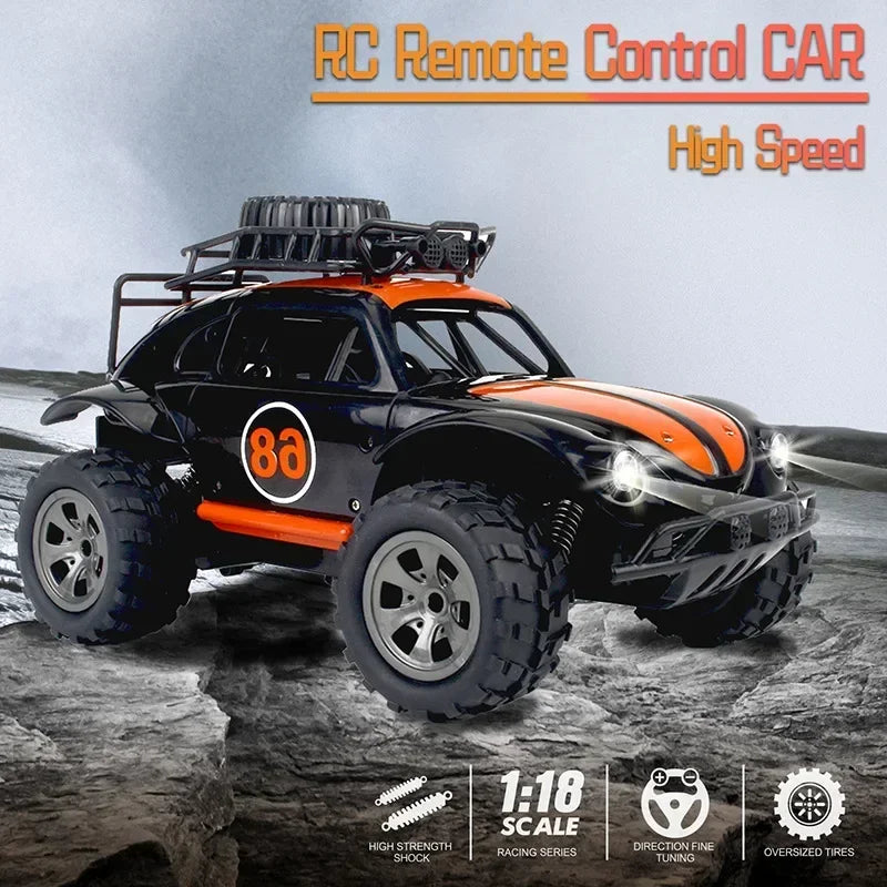 1:18 Beetle RC Drift Car, 2.4G Remote Control Car Toy, High-Speed Off-Road RC Cars, Fine Sticker, Cool Lights, Kids Toys, Holida
