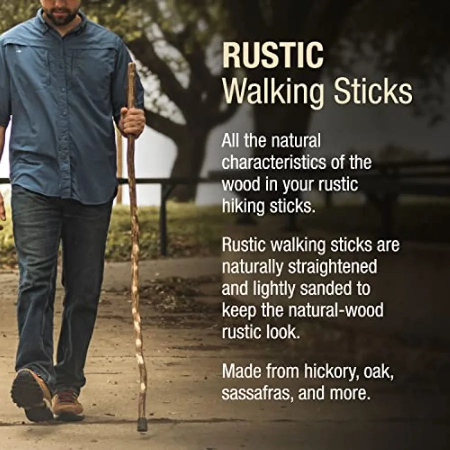 Rustic Wood Walking Stick with Traditional Ironwood Handle Ideal for Outdoor Hiking and Daily Wear Suitable for Men and Women H