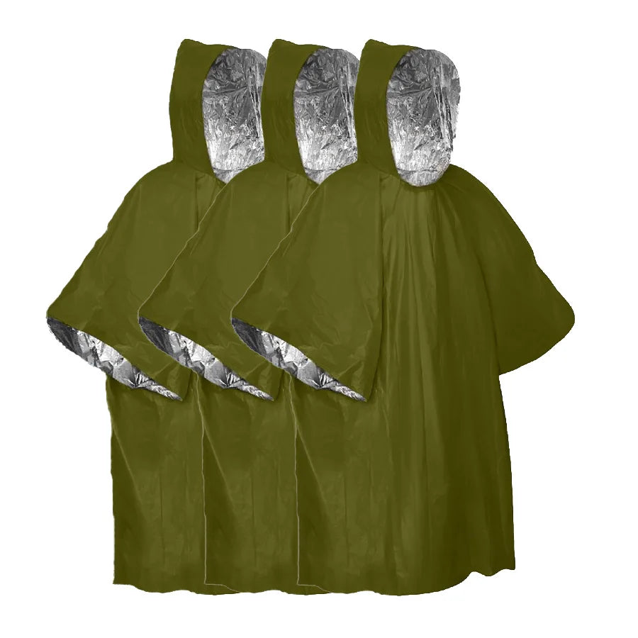 Survival Emergency Poncho,Lightweight Survival Gear for Outdoor Camping Hiking Keep Warm After Earthquakes,Hurricanes Disasters