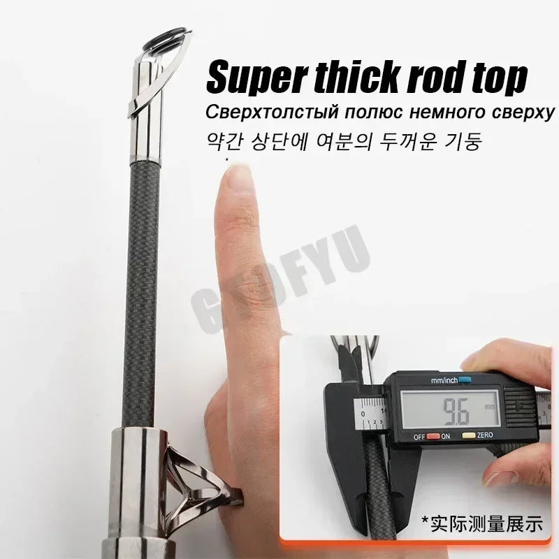 2.1-4.5M Carbon Fishing Rod 50kg above Superhard Long Distance Throwing shot Rod Telescopic Sea Boat High Quality Fishing Gear