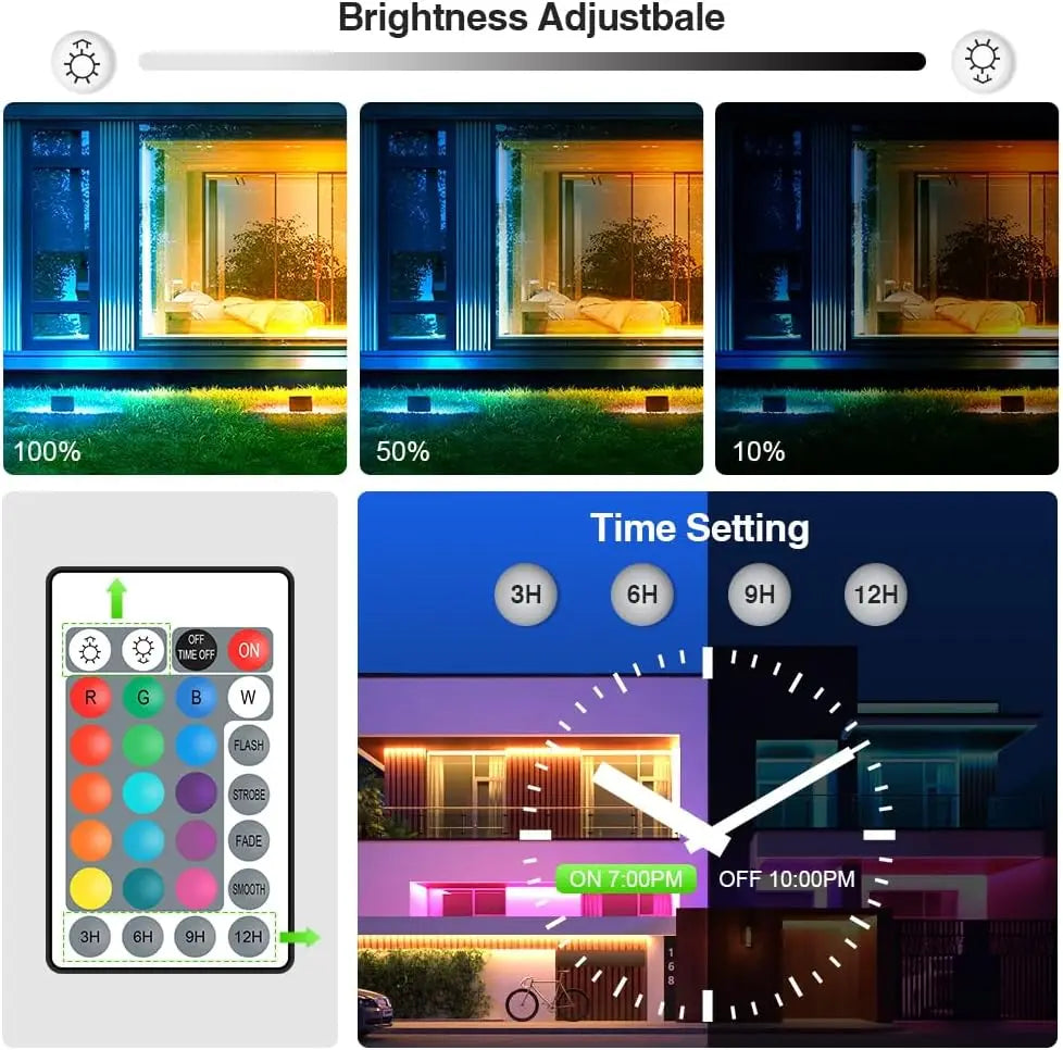 Ac 220V/110V Rgb Led Floodlight Reflector Outdoor Lighting 10W 30W 50W 100W Ip66 Waterproof Rgb Spotlight Lamps Remote Control