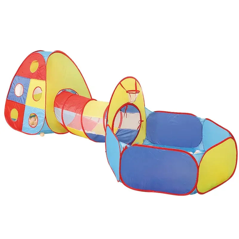 A Tent Playhouse Suitable For Indoor And Outdoor Use, Complete With A Tunnel, Ball Pool, And Fence, Featuring Large Capacity.Sui