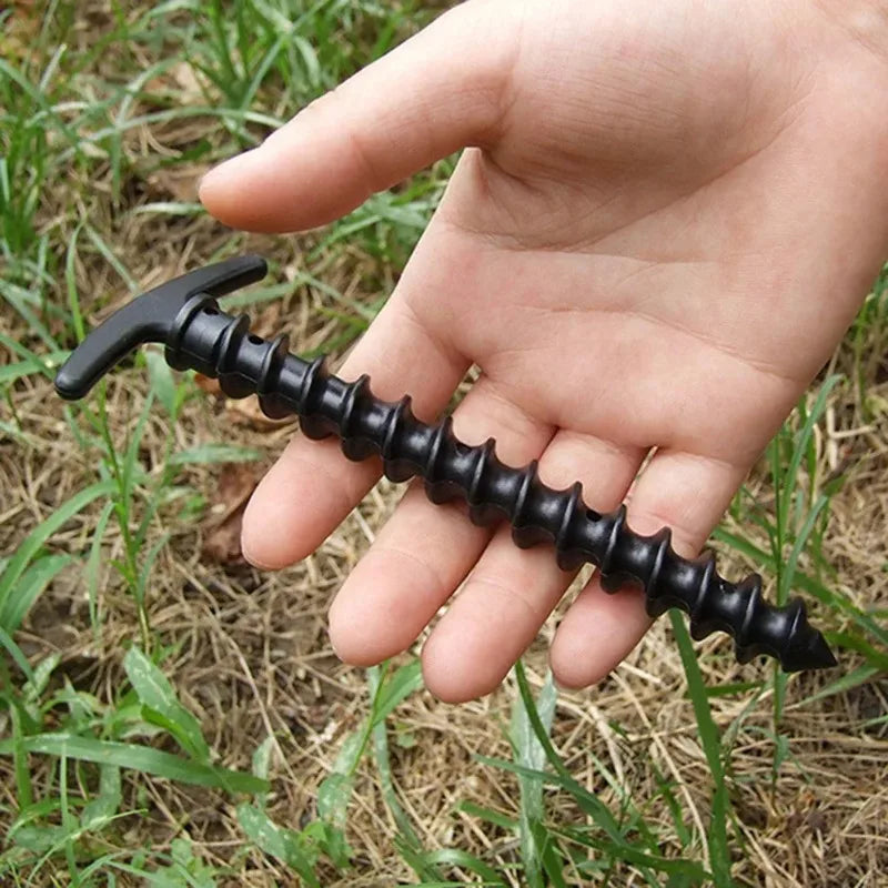 10pcs Tent Nails Outdoor Camping Trip Tent Peg Ground Nails Screw Nail Stakes Pegs Plastic Sand Pegs Trip Beach Tent Stakes Pegs