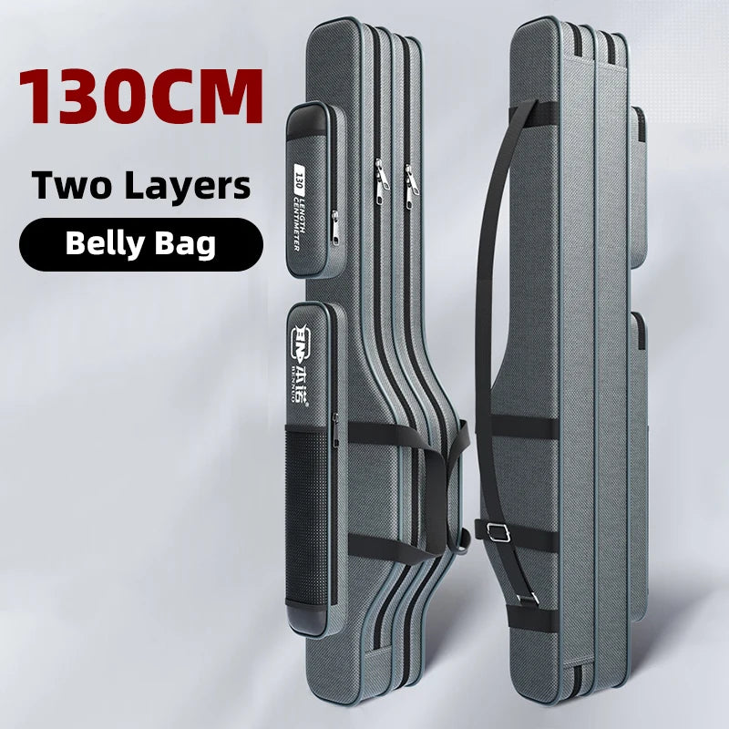 Fishing Rod Bag Fishing Gear Bag 80cm-130cm Multifunctional Rod Bags Double-layer or Three-layer Large Thick Belly Fish Backpack