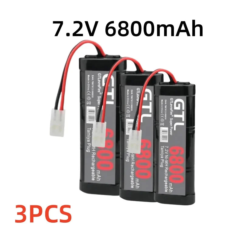 7.2VBattery 6800mah NiMH Replacement RC Battery for RC Toys Racing Cars Boat Aircraft 7.2v Ni-Mh Baterias with Tamiya Connector