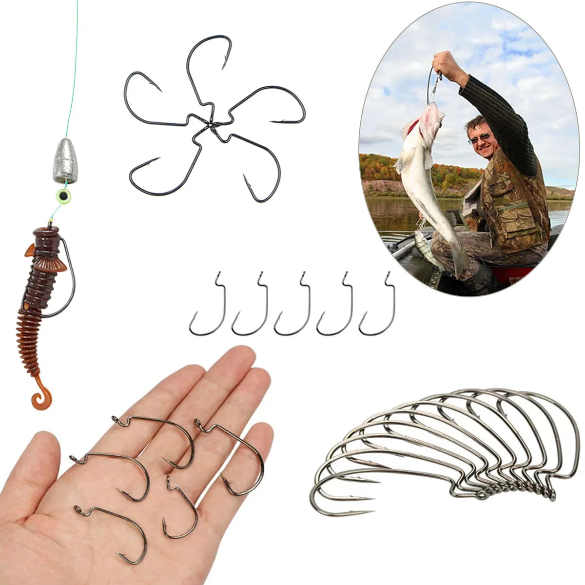 Portable Telescopic Fishing Rod Spinning Reel Full Kit 45Pcs Fishing Tackle Box with Duck Soft Lures Worm Baits Hooks Sinkers Sw