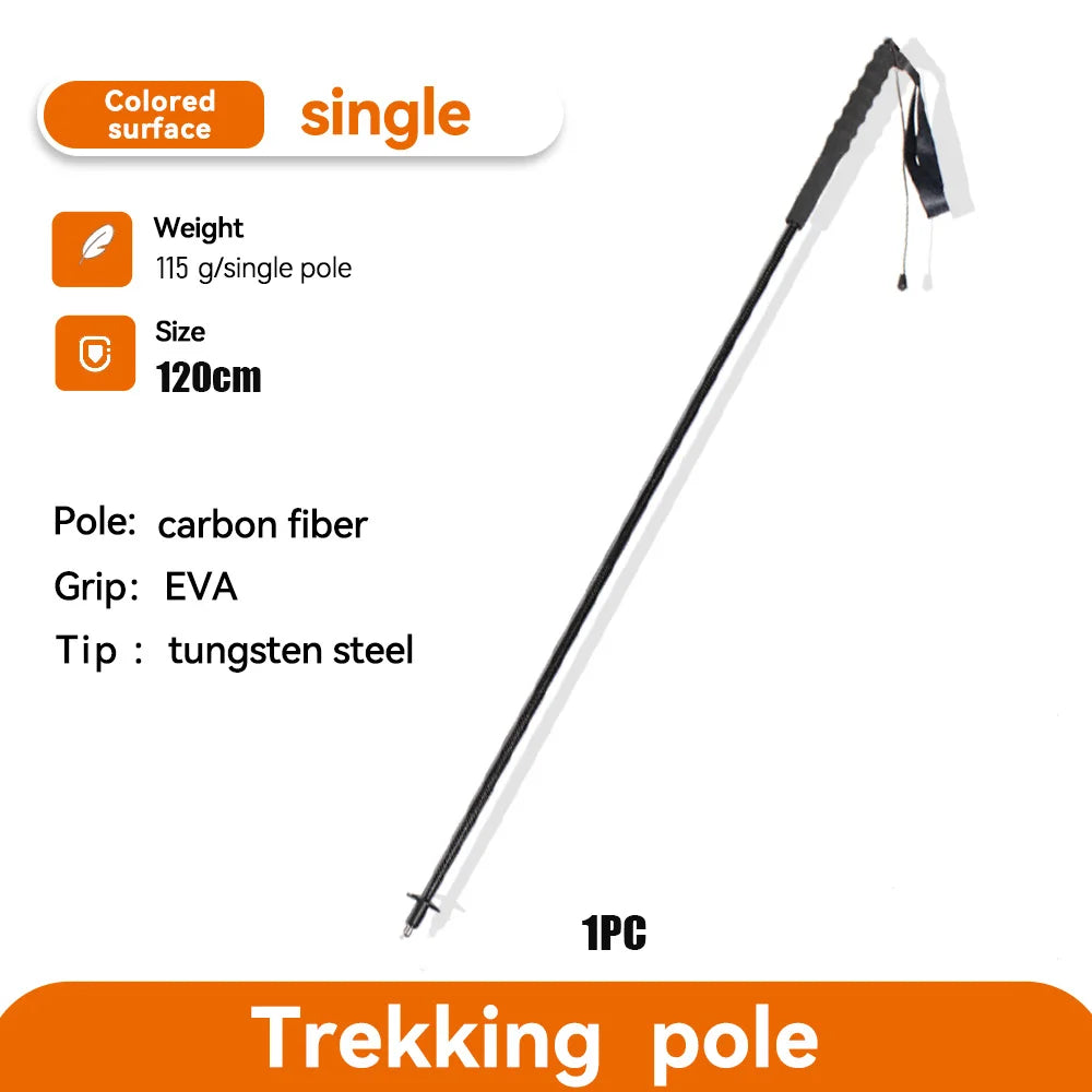 Trekking Poles Carbon Fiber Lightweight and Foldable Adultes Camping Supplies Walking Hiking Stick Climbing Sticks Telescopic