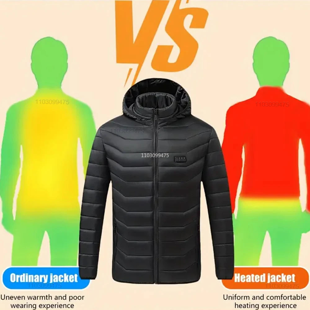 New Winter Heated Jackets Men Women Camping Ski Thermal Clothing Self Heating Vest Coat Heated Hunting Jackets 2/9/21/25 Zones