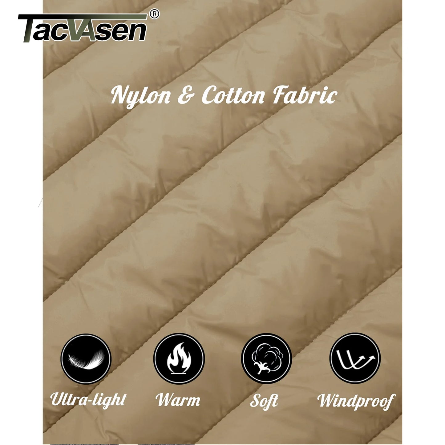 TACVASEN Warm Puffer Jackets Hooded Womens Full Zip Multi-pockets Quilted Jacket Winter Waterproof Camping Down Coat Lightweight
