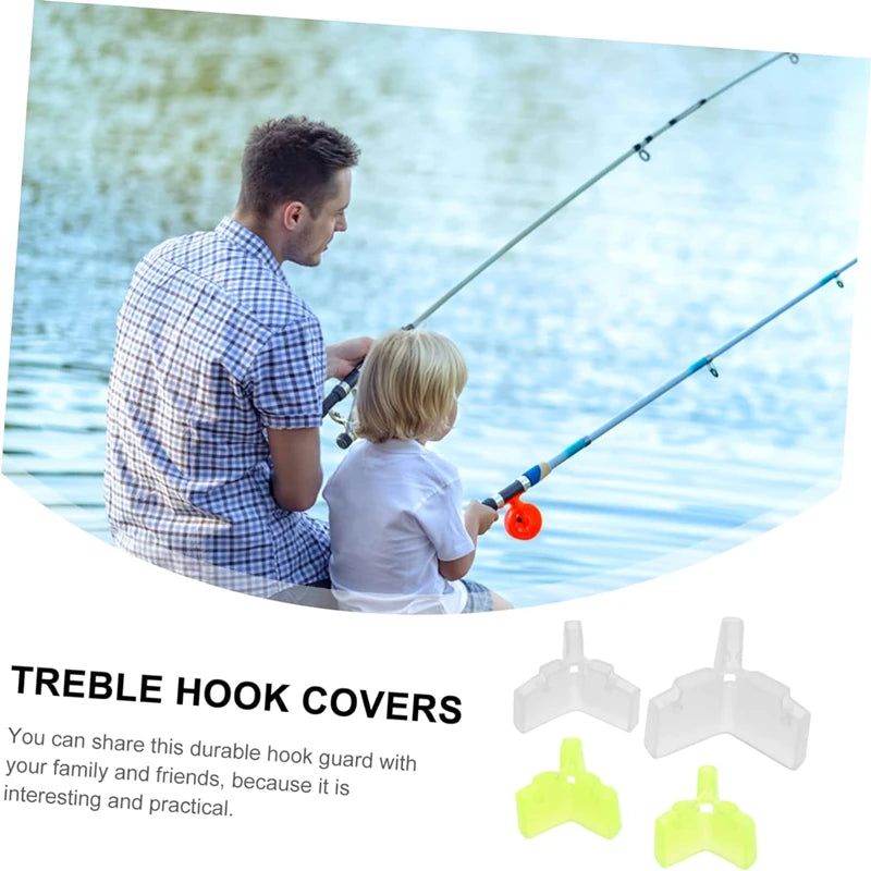 Popular 100-10Pcs Durable Three Hook Protective Cap Fishing Hook Cap Fishing Hook Protection Safety Fishing Gear Accessories