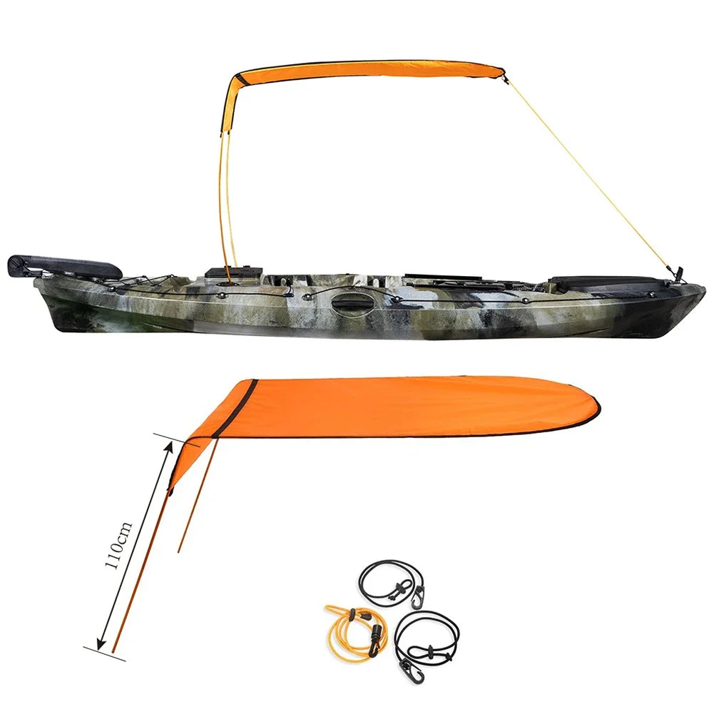 UV Protection Canopy For Kayak Boat UV Protection Shade Black Sun Shade Canopy Versatile Watercraft Accessory Outdoor Activities