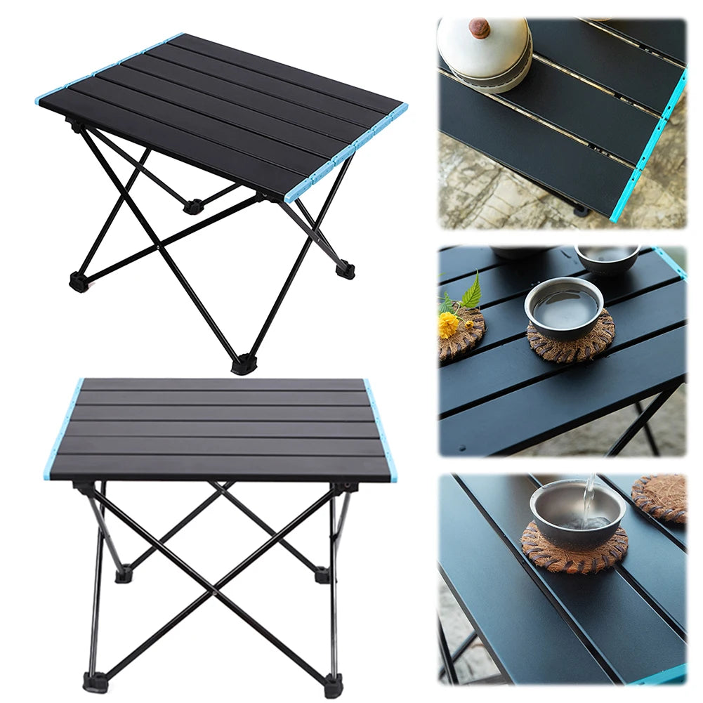 Folding Table Aluminum Alloy Picnic Table Lightweight Portable Camp Table with Carry Bag for Outdoor Camping Beach Picnic